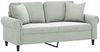 vidaXL 2-Sitzer-Sofa mit Zierkissen Hellgrau 140 cm Samt 3200945 Bild 3