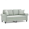 vidaXL 2-Sitzer-Sofa mit Zierkissen Hellgrau 140 cm Samt 3200945 Bild 2