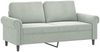 vidaXL 2-Sitzer-Sofa mit Zierkissen Hellgrau 140 cm Samt 3200945 Bild 4