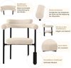 Polstersessel Samt Breiter Sitz 70x62 cm Ergonomisch Metallgestell Beige Esszimmerstuhl Loungesessel Home Office Sessel 150kg belastbar Bild 2