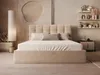 Vente-unique - MIRDAL Bett SamtStoff Beige - B 213 cm x H 106 cm x L 190 cm Bild 2