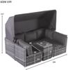 Merax Gartenlounge-SetRattan Sonneninsel Sitzgruppe, Sofa mit Sonnendach, Outdoor Gartenmöbel, Terrassenmöbel, wetterfest - grau Bild 2