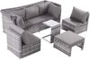 Merax Gartenlounge-SetRattan Sonneninsel Sitzgruppe, Sofa mit Sonnendach, Outdoor Gartenmöbel, Terrassenmöbel, wetterfest - grau Bild 4
