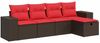 vidaXL 5-tlg. Garten-Sofagarnitur mit Kissen Braun Poly Rattan 3325670 Bild 2