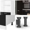 Einbauküche R-Line Schwarz Hochglanz/Weiß 180 cm ohne Arbeitsplatte Vicco Bild 5