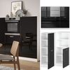 Einbauküche R-Line Schwarz Hochglanz/Weiß 180 cm ohne Arbeitsplatte Vicco Bild 2