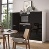 Einbauküche R-Line Schwarz Hochglanz/Weiß 180 cm ohne Arbeitsplatte Vicco Bild 4
