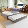 Polsterbett 140x200 cm mit Ausziehbett 90x190 cm aus Flanell, mit LED-Beleuchtung und Stauraum Bild 4
