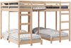 vidaXL Dreifach Etagenbettrahmen Braun 160 x 200 cm 3414561 Bild 2