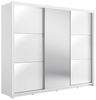 Home affaire Kleiderschrank LANDERY Garderobe mit Spiegel, 8 Fächer, 2 Kleiderstangen, Beleuchtung Schiebetürenschrank mit 3 Türen, Maße B/T/H: 252/67/213cm Bild 2