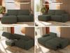 L-förmiges Ecksofa mit Armlehnen, Schlaffunktion und losen Kissen - BELLUNO - links - Grün Boucle Bild 2