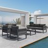 STILVORA Gartenlounge-Set 5-Sitzer Gartenmöbel Set Gartenlounge-Set mit Verstellbaren Füßen Grau, (Outdoor Sofa 5-Sitzer Grau, 1-tlg) Bild 2