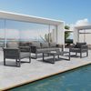 STILVORA Gartenlounge-Set 5-Sitzer Gartenmöbel Set Gartenlounge-Set mit Verstellbaren Füßen Grau, (Outdoor Sofa 5-Sitzer Grau, 1-tlg) Bild 5