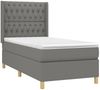 vidaXL Boxspringbett mit Matratze & LED Dunkelgrau 90x200 cm Stoff 3139086 Bild 4