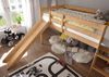 Hochbett >Keni< in Kiefer Natur aus Massivholz - 207x113x97cm (BxHxT) Bild 5