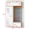 Garderoben-Set Aura Version 3:Kleiderschrank mit Polsterpaneelen, Schuhschrank, Hängeschrank Eingangsbereich (weiß/Artisan-Eiche /Trinity 06), 225 x 40 x 140 cm Bild 2