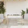 vidaXL Gartentisch mit Glasplatte Beige 115x54x74 cm Poly Rattan 365075 Bild 3