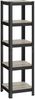 Songmics Standregal, Bücherregal, Lagerregal, 5 Ablagen, verstellbar, 37 x 37 x 150 cm, bis 400 kg belastbar, für Küche, Wohnzimmer, greige-schwarz GLR037B11 Bild 2