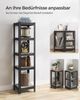 Songmics Standregal, Bücherregal, Lagerregal, 5 Ablagen, verstellbar, 37 x 37 x 150 cm, bis 400 kg belastbar, für Küche, Wohnzimmer, greige-schwarz GLR037B11 Bild 3
