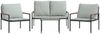 vidaXL 4-tlg. Garten-Lounge-Set mit Kissen Anthrazit Stahl 3188016 Bild 3