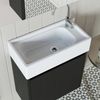 Roomart MINI-50 Badmöbel Set– 3-teiliges Badezimmermöbel Set - Unterschrank, Waschbecken & Spiegelschrank - H 45 x B 25 x T 49 cm • Schwarz-Eiche Bild 5