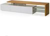 KHG Großes TV-Lowboard mit 3 Schubladen & 4 offenen Fächern, TV-Bank aus weißem Hochglanz-Holzwerkstoff foliert, Fernsehtisch im modernen Look - 204 x 44 x 40 cm (B/H/T) Bild 5