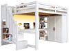 REDOM Hochbett Kinderbett,Stauraumbett (mit Schreibtisch, Regal, Kleiderschrank und LED-Beleuchtung in Weiß, 1-St, 252.5 x 144.5x 170) Bild 4