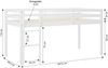 Hochbett Kinder 90x200 cm mit Lattenrost Kinderbett Kinderhochbett Stockbett Tunnel Vorhang Lila Peach Holz Massiv Bild 3