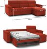 Dmora Schlafsofa mit Halbinsel Esca, Verwandelbares Ecksofa für das Wohnzimmer, gepolstert, abnehmbar, 100 % Made in Italy, 285x160 h100 cm, Orange Bild 3