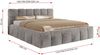 Doppelbett mit Gasdruckfeder, Polsterbett NIRA CLASSIC Holzlattenrost Bett mit Stauraum, gepolstertes Kopfteil Bettkasten Pocket Matratze - 160 x 200 cm - Hellgrau Plüsch - VIRE LUX Bild 4