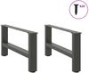 vidaXL Couchtischbeine Anthrazit 2 Stk. 70x(30-31) cm Stahl 4013270 Bild 4