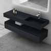 doporro Waschbeckenunterschrank Badmöbel Set Holzstruktur Schubladen Unterschrank Soft-Close MDF UP Bild 3