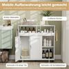 COSTWAY Badkommode, Nischenschrank schmal mit Rollen, Schiebetüren Nischenwagen Bild 3