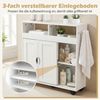 COSTWAY Badkommode, Nischenschrank schmal mit Rollen, Schiebetüren Nischenwagen Bild 4