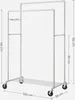 Songmics Kleiderständer mit Rollen 2 Kleiderstangen und Ablage weiß HSR060W01 Bild 4