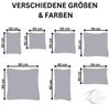 MOON Kissenbezug / Seitenschläferkissenbezug, 2er Pack, 100% Baumwolle, Linon, Grau, 40x40 Bild 2