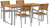 vidaXL Garten Essgruppe 5 pcs Grau Massivholz Akazie 3284347 Bild 2