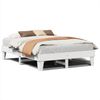 vidaXL Massivholzbett ohne Matratze Weiß 140x200 cm Kiefernholz 855356 Bild 2
