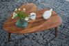 FINEBUY Satztisch SuVa42504_1 (Massivholz, Couchtisch 2er Set Braun), Wohnzimmertisch Nierenform, Sofatisch Dreibein Bild 5