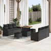 vidaXL Garten-Sofa-Set mit Kissen mit Speicher 9 pcs Schwarz 3364164 Bild 1