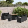 vidaXL Garten-Sofa-Set mit Kissen mit Speicher 9 pcs Schwarz 3364164 Bild 3