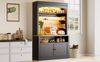 MODFU Hochschrank Küchenschrank,Vitrinenschrank,Buffetschrank (mit LED-Beleuchtung, Kippschutz & vielseitigem Stauraum, 1-St, 107*43*184cm) Bild 2