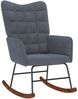 vidaXL Schaukelstuhl mit Hocker Dunkelgrau Samt 4016844 Bild 4