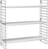 METALTEX 377606326 Bücherregal TOMADO mit 3 weißen Böden u. Seitengittern in gefrostetem silber / Hängeregal / TOMADO-Regalsystem Bild 5