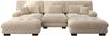 Luxuriöses Modulares Ecksofa,Übergroßes U-förmiges Cloud Couch für Wohnzimmer Tiefensitz Verwandelbares Schlafsofa mit Ottoman,Chenille,Hellbraun, Bild 4