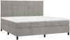 vidaXL Boxspringbett mit Matratze Hellgrau 200x200 cm Samt, Härtegrad: H2 [3143043] Bild 3