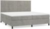 vidaXL Boxspringbett mit Matratze Hellgrau 200x200 cm Samt, Härtegrad: H2 [3143043] Bild 2