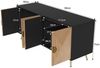 Sideboard 160 x 40 x 75 cm aus MDF und Holzoptik mit 4 Türen und goldfarbenen Details Bild 5