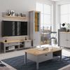 Homestyle4u Vitrine, Holz grau Schrank, 55 x 200 x 38 cm Bild 2