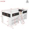 STILVORA Kinderbett 90×200 Hochbett kinder mit Geländer,Holzbett mit Leiter,ohne matratze (Hochwertiges halbhohes Bett, aus Kiefernholz mit mehreren Staufächern, Sicherheitsgeländer und stabiler Leiter, 90x200 cm), ohne Matratze Bild 4
